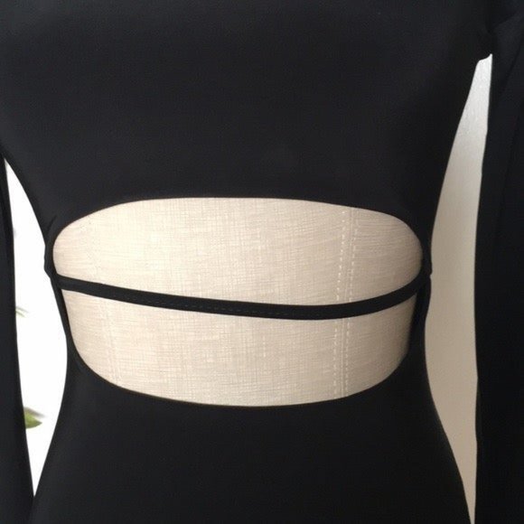 PrettyLittleThing Black Cut Out Dress NWOT Sz 0 - Picture 8 of 10